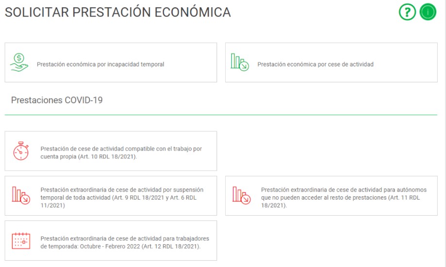 Solicitud de prestación