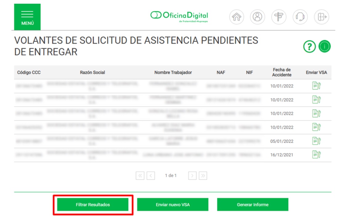 Volante de solicitud de asistencia