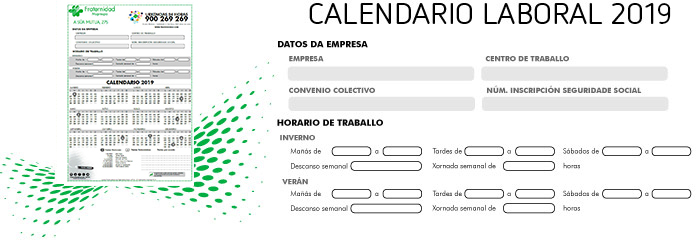 Calendarios Laborais para o 1019