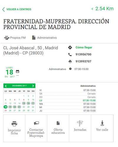 Horario Red de Centros