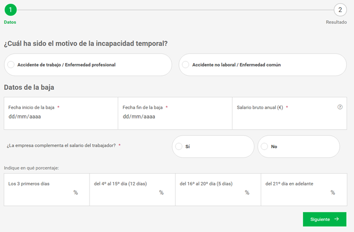 Simulador de costes de absentismo