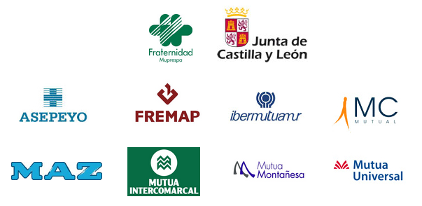 Logotipos de las mutuas firmantes y del junta de Castilla y León