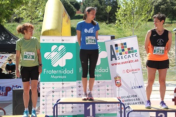 Podium femenino III Carrera por la prevención Fraternidad-Muprespa