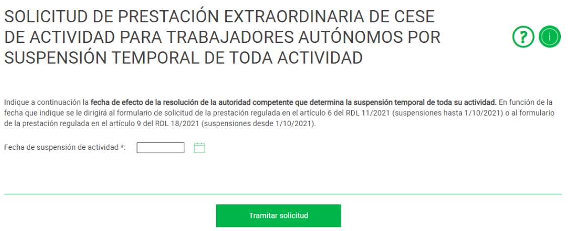 tramite de solicitud
