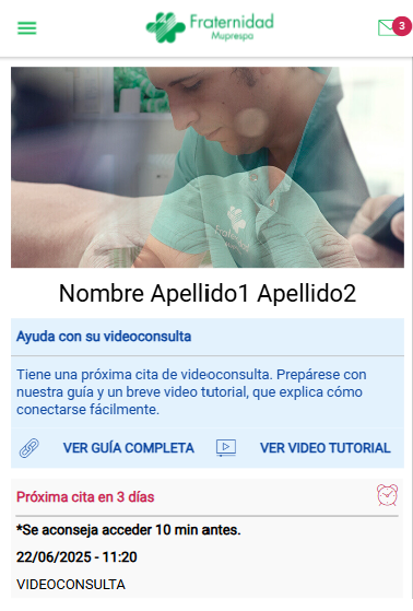 Verificación próxima cita en la App Mi Frater Paciente