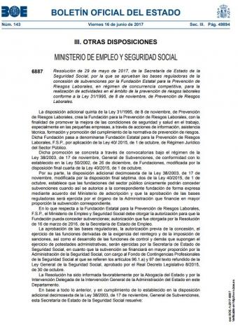 Resolución del BOE