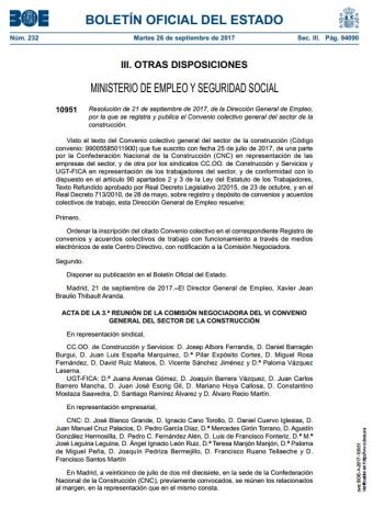 Convenio colectivo general del sector de la construcción