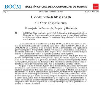 Convocatorioa premios Comunidad de Madrid