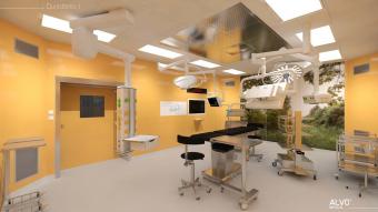 Simulación 3D del primer quirófano del Hospital de Fraternidad-Muprespa