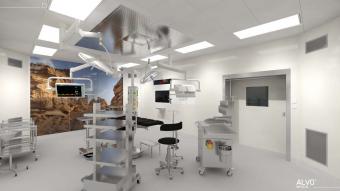 Simulación 3D del segundo quirófano del Hospital de Fraternidad-Muprespa