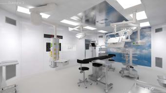 Simulación 3D del tercer quirófano del Hospital de Fraternidad-Muprespa