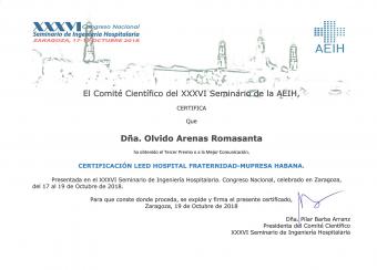 Diploma otorgado por la organización del Seminario