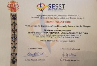 Diploma acreditativo a Fraternidad-Muprespa