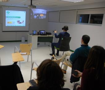 El taller se realizó con el equipo de realidad virtual inmersiva de Fraternidad-Muprespa
