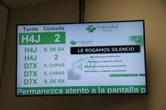 Centro Asistencial de Córdoba - Pantalla del sistema digital de turnos