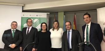 De esquerda a dereita, Vicente San Pedro, Manuel López, Noemí Sordo, Mercedes Vea, Jacobo Baro e Andrés Ortigueira