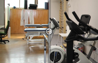 Antes y después del gimnasio de rehabilitación 