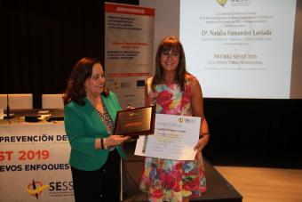 Natalia Fdez. Laviada premiada por la Sociedad Española de Salud y Seguridad en el Trabajo