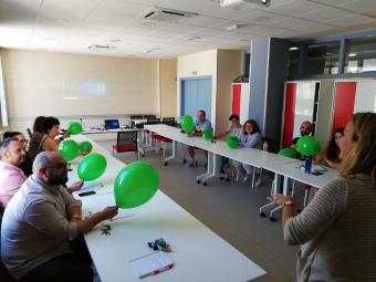 Beatriz Lozano, técnico Superior del departamento de Prevención y Desarrollo de la Cultura de la Salud de Fraternidad-Muprespa, impartió los talleres
