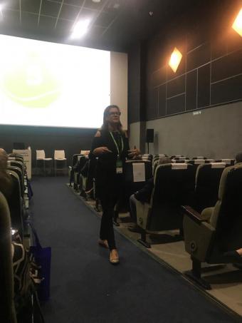 Carmen Alvarado, durante el taller que impartió sobre nanomateriales