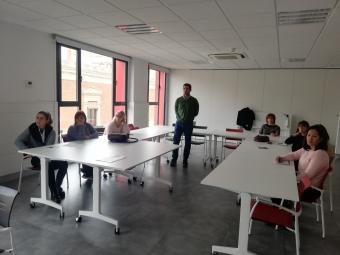 El técnico de prevención de riesgos de la Mutua, Raúl Muñoz, durante su exposición