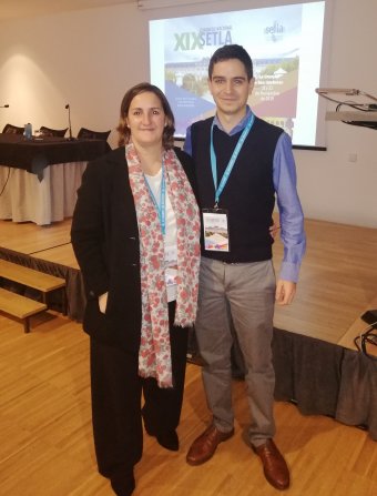 Elena Muñoz y Alejandro Sánchez, tras su intervención