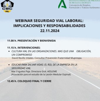 Cartel webinar de la Confederación Empresarios de Cádiz 22 de noviembre de 2024