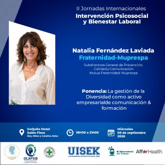 cartel II Jornadas de Intervención Psicosocial y Bienestar Laboral (Natalia Fernández Laviada)