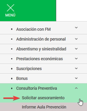 Acceso menu oficina digital