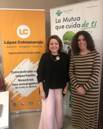 Eva Guardo, treballadora social de la Mútua i Herminia López Colmenarejo, presidenta de la marca 3C