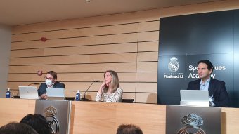 David Baulenas, Laura Lencina y Nicolás Achkar Tuglaman en la jornada sobre bienestar corporativo