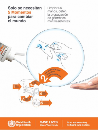 Cartel 5 Momentos que salvan vidas de la OMS