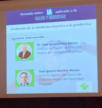 AI konferentzia SyB-ri aplikatuta. Maiatzak 19 Mora doktorea eta J.Sánchez.