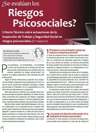 ¿Se evalúan los Riesgos Psicosociales?