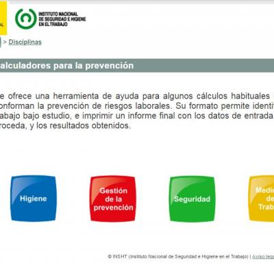 Calculadores según disciplina INSHT