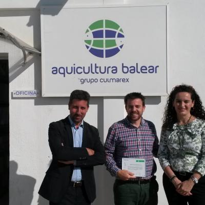 Fraternidad-Muprespa entrega el diploma Bonus 2014 a la empresa Aquicultura Balear en Illes Balears