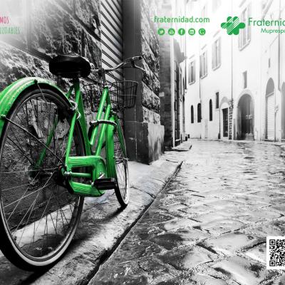 Salvapantallas Empresa Saludable Fraternidad-Muprespa - Bicicleta verde