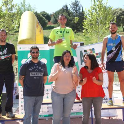 Podium masculinos III carrera por la prevención de Fraternidad-Muprespa
