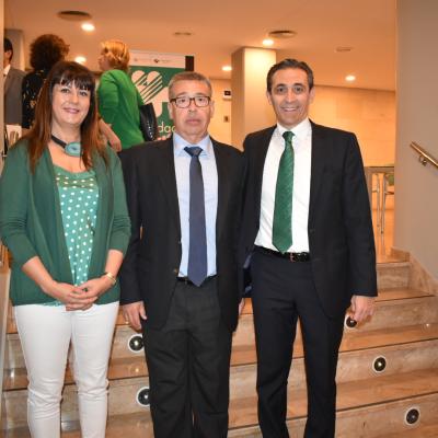 Natalia Fdez Laviada, eduardo Sanz y Jose manuel Lopez Sanz, entrega diploma Bonus a las empresas de Murcia_Fraternidad-Muprespa
