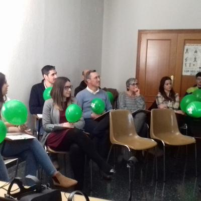 Los trabajadores del Grupo Pañalón, durante el taller