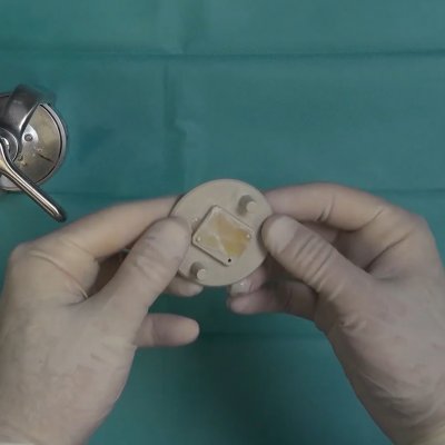 Apariencia del tendón tras la utilización de la prensa