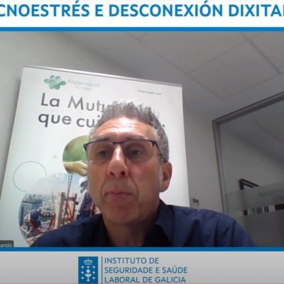 Fernando Corres, de Fraternidad-Muprespa, durante el webinar