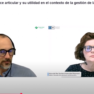 Ignacio Bermejo, director de innovación del área de Tecnologías del IBV y María del Mar Sánchez, médica especialista en rehabilitación de la Mutua Colaboradora con la Seguridad Social