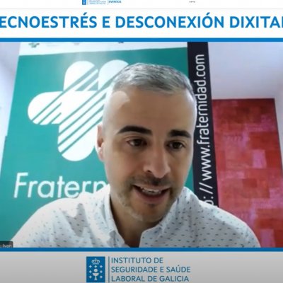 Iván Fernández, de Fraternidad-Muprespa, durante el webinar