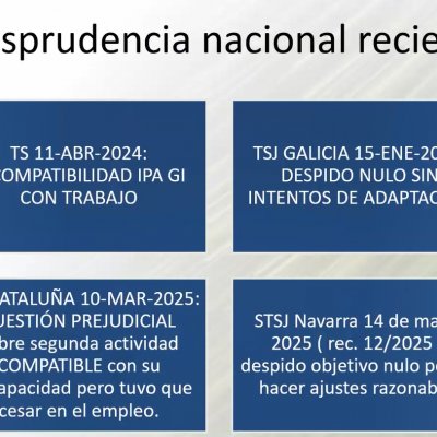 Jurisprudencia nacional reciente relativa a la ley que centró el webinar