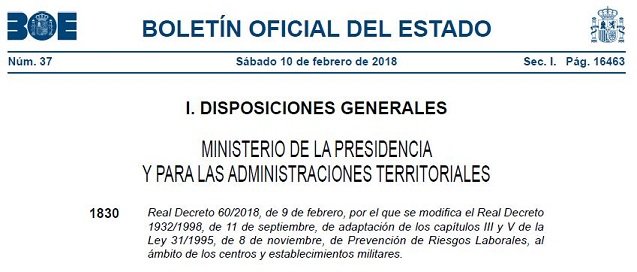 Real Decreto 60/2018