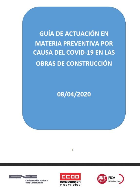 Guía en materia preventiva para la vuelta a las obras