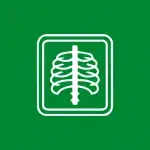 Icono de caja torácica blanca sobre fondo verde.