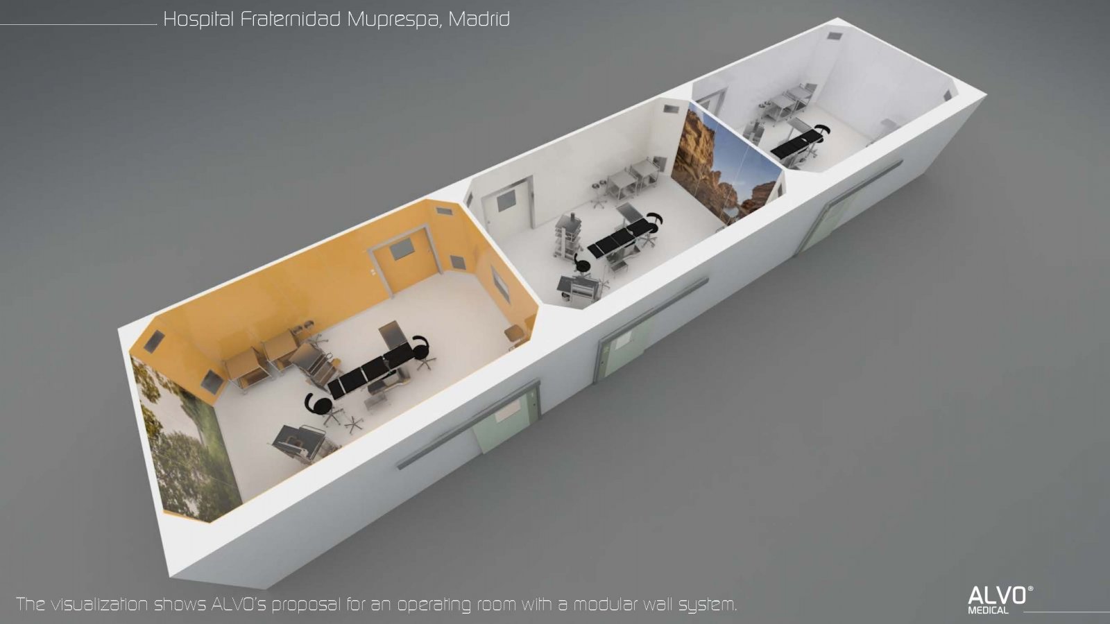 Simulación 3D de los quirófanos del Hospital de Fraternidad-Muprespa