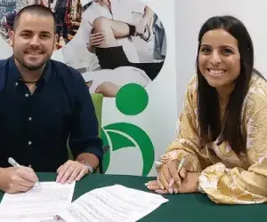 Banner firma Convenio Fraternidad-Muprespa y la Universidad Europa de Canarias para las prácticas de los alumnos de fisioterapia